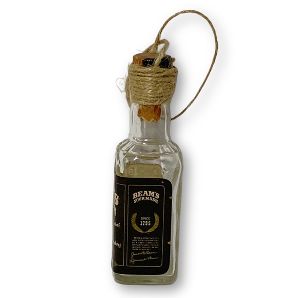 Beam's Sour Mash Bourbon Whiskey Artisan Vintage Miniature Glass Bottle Ornament - Picture 3 of 6